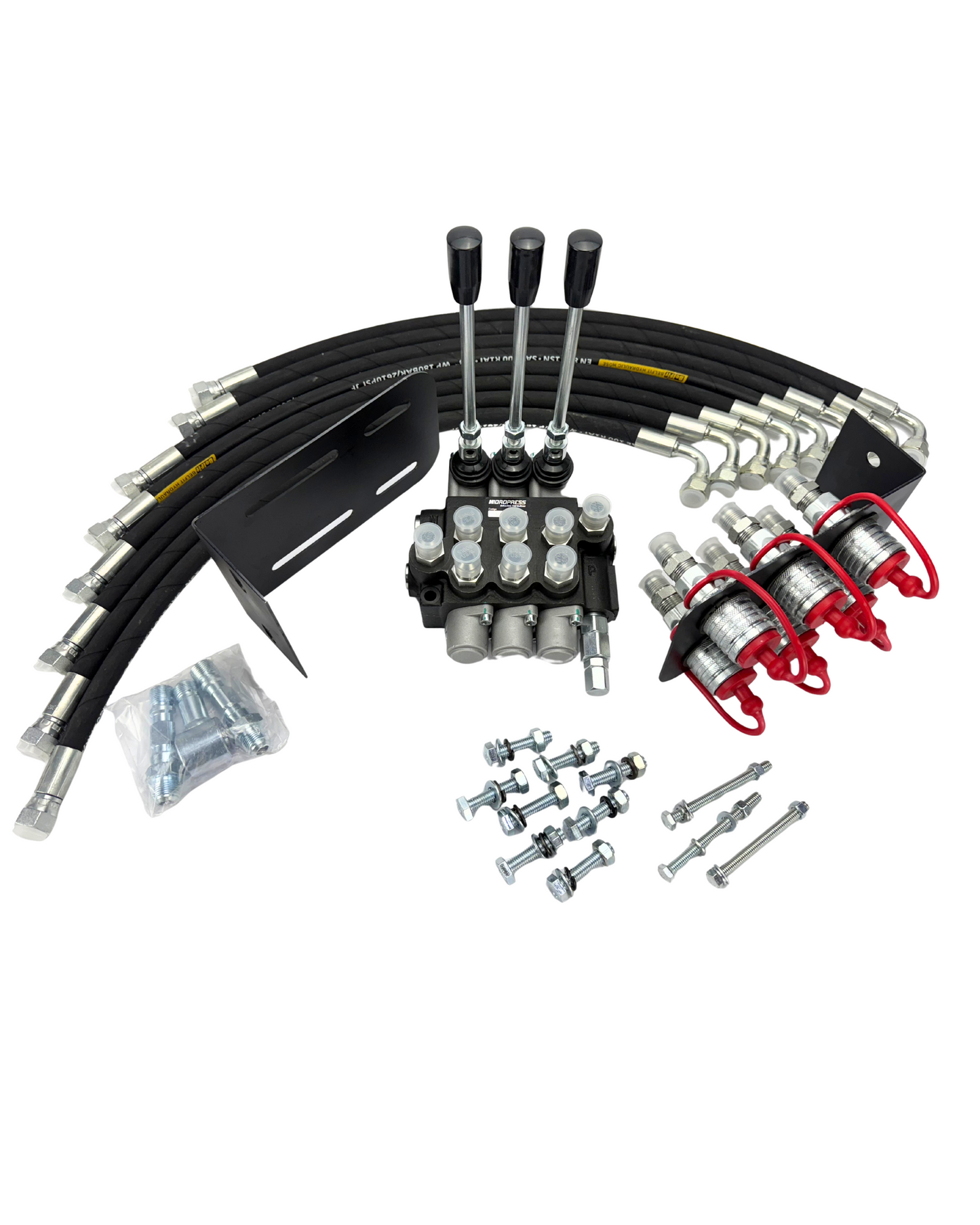 KIT COMANDO HIDRÁULICO TRIPLO VALMET COM CONTROLE REMOTO