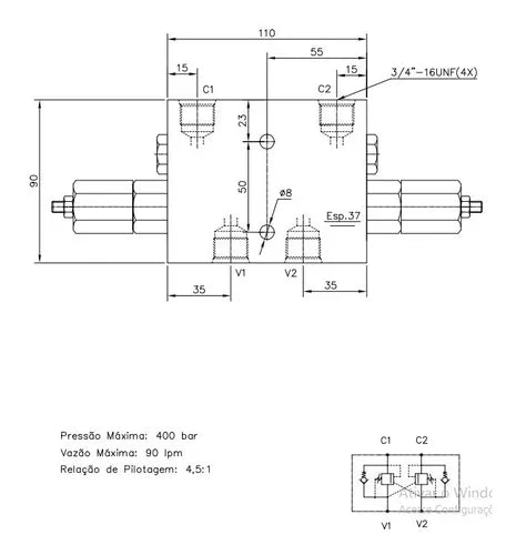 VÁLVULA DE CONTRABALANÇO DUPLA
