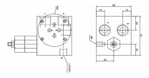 BLOCO MANIFOLD TN6 - TN6-01-AS - COM VALVULA