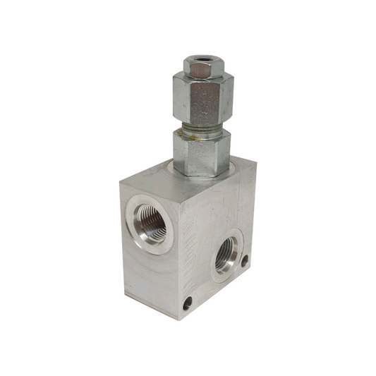VÁLVULA DE ALIVIO EM LINHA - 90L  3/4'' UNF